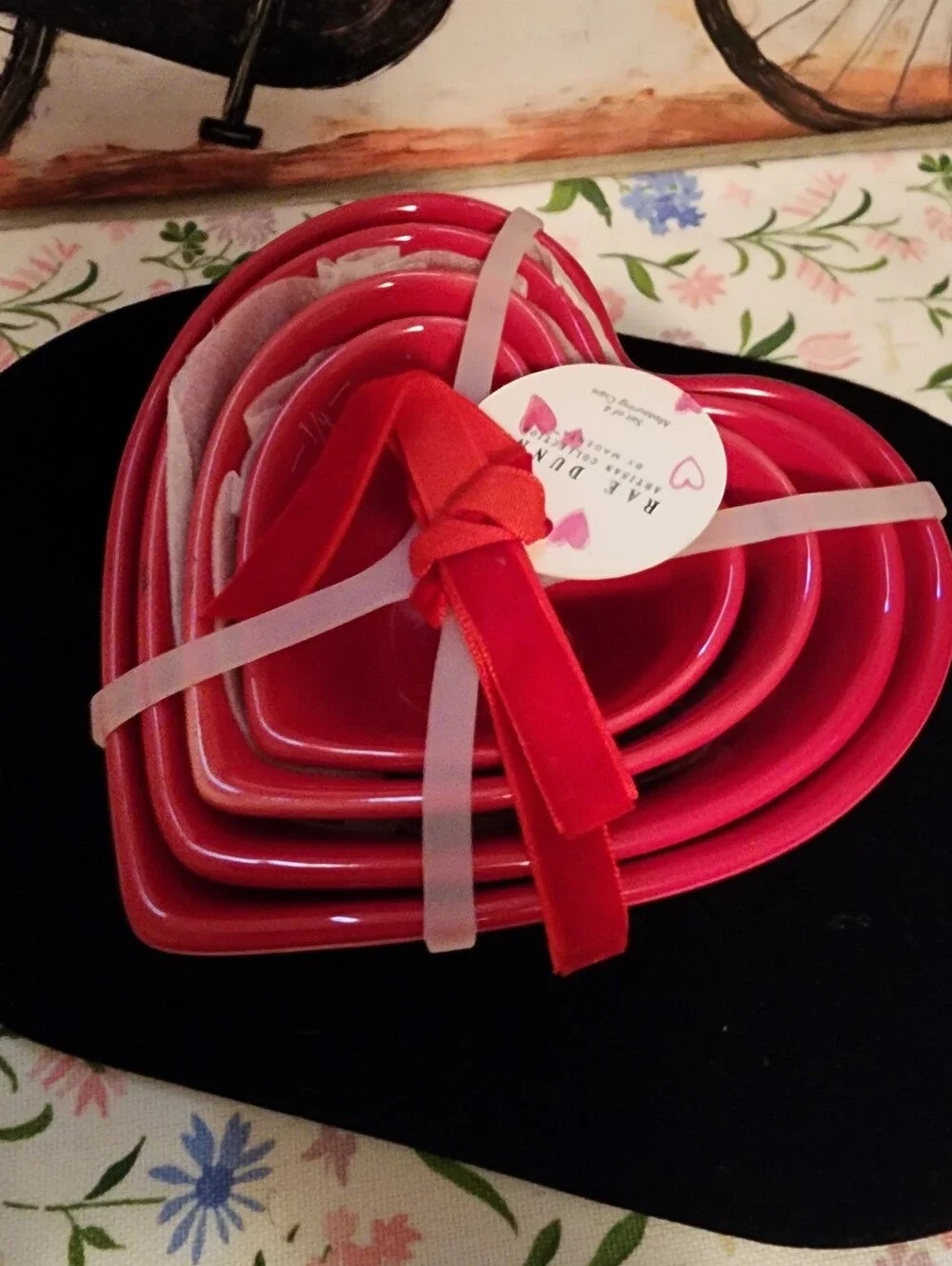 New Rae Dunn Red XO Ceramic Measuring Cups- Home Kitchen